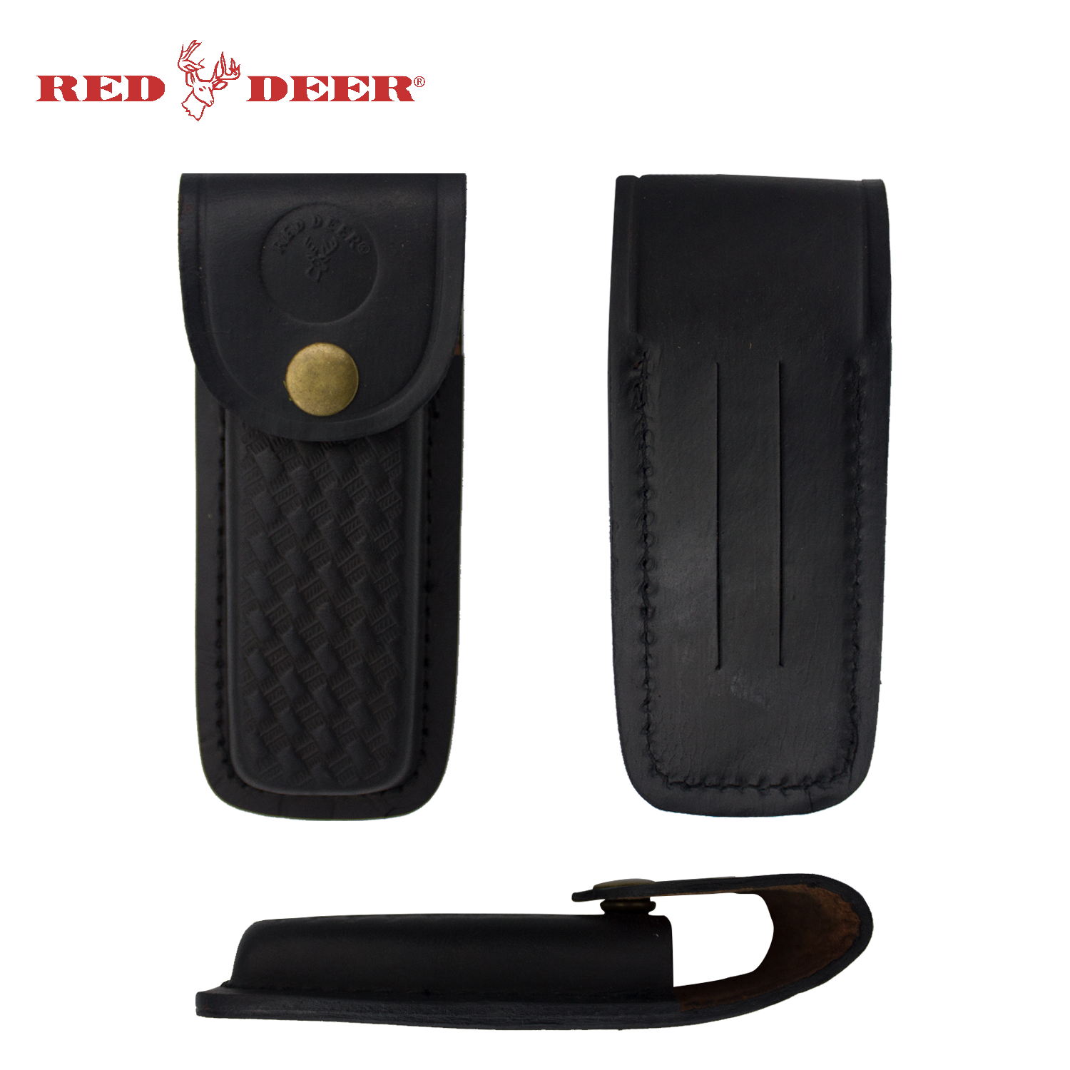 Red Deer Genuine Leather Folding Knife Carrying Case