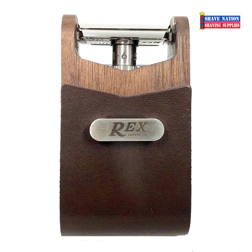 Rex Supply Walnut & Leather Safety Razor Travel Case