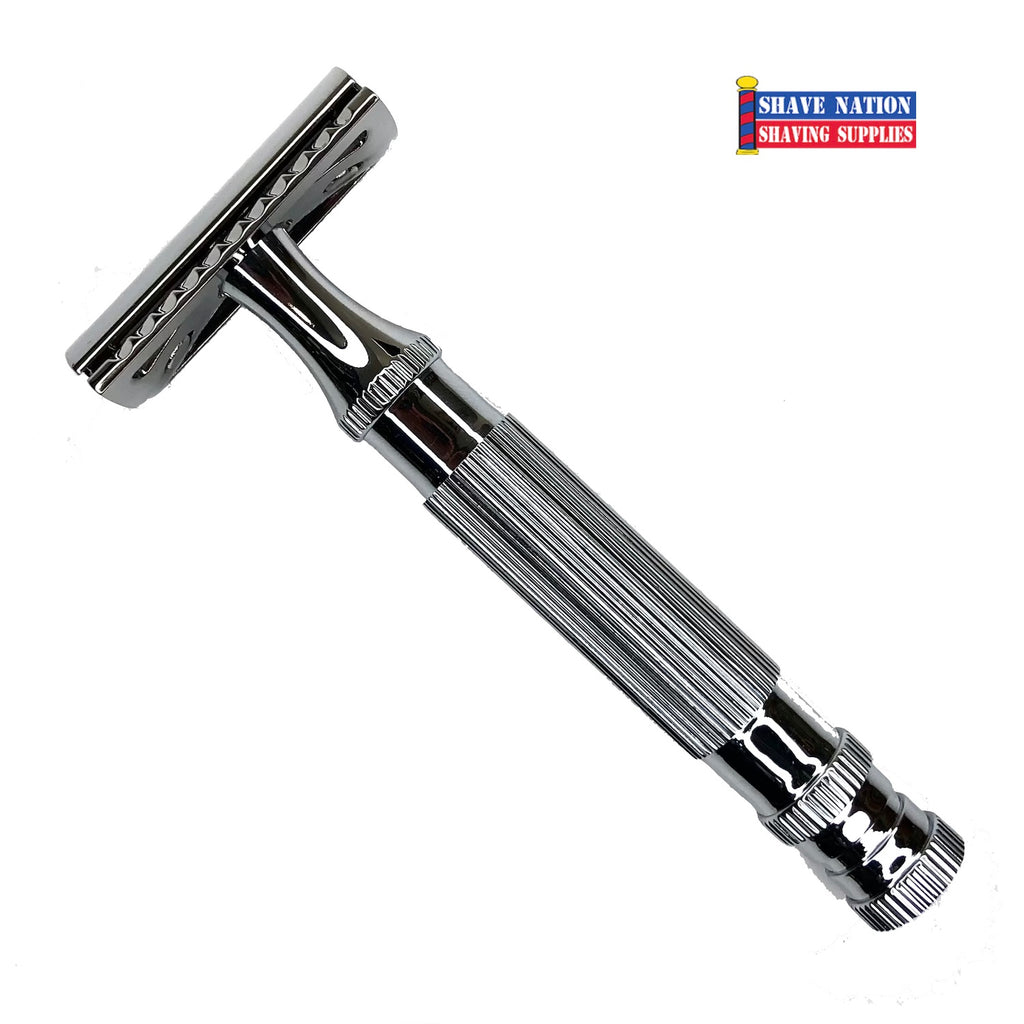 Shave Nation HD Lined Closed Comb Safety Razor with Blades