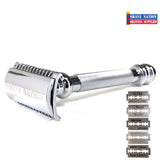 Shave Nation SN250 Open Comb Barber Pole Safety Razor with Blades