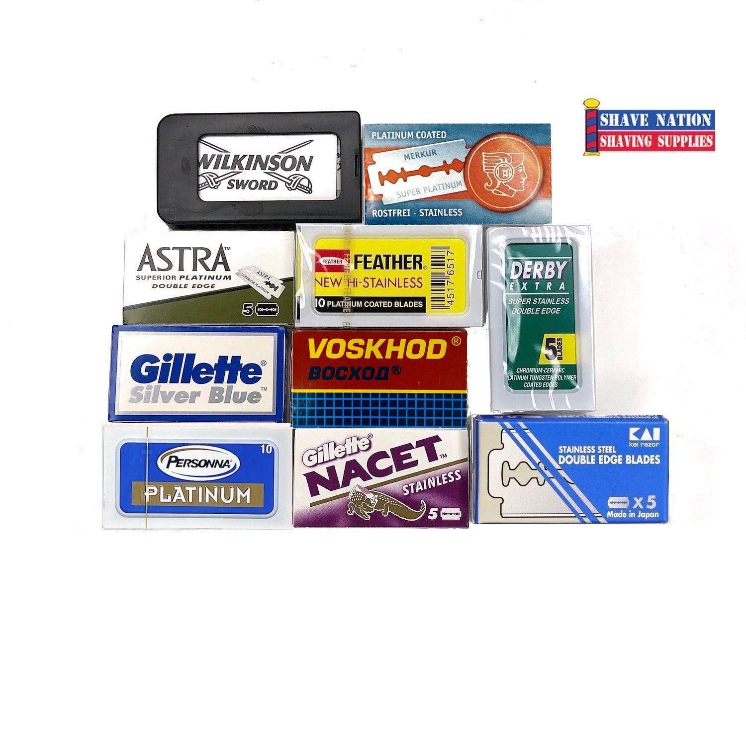 TOP 10 Most Popular DE Blades - 65 Blade Sampler | Shave Nation